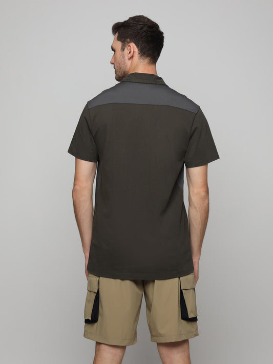 Unisex Everyday Polo Male T-shirt Army