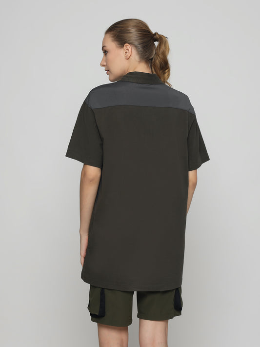 Unisex Everyday Polo Female T-shirt Army