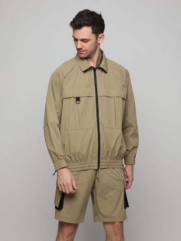 Unisex Ultimate Utilitarian Beige Male Jacket