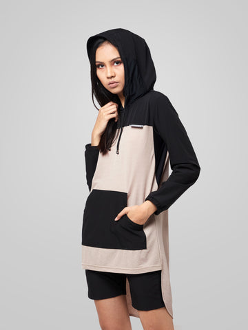 Utilitarian Beige Hoodie