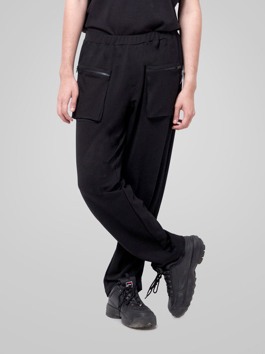 Black Racing Male Pants