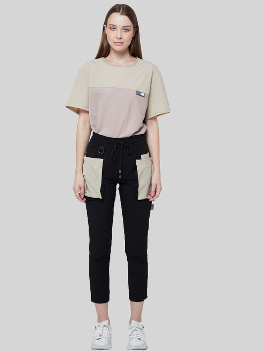 Black Utilitarian Cargo Female Pants