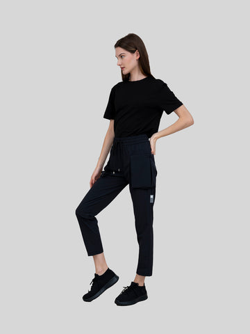 Navy Black Utilitarian Cargo Female Pants