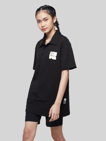 Unisex Everyday Polo Female T-shirt Black