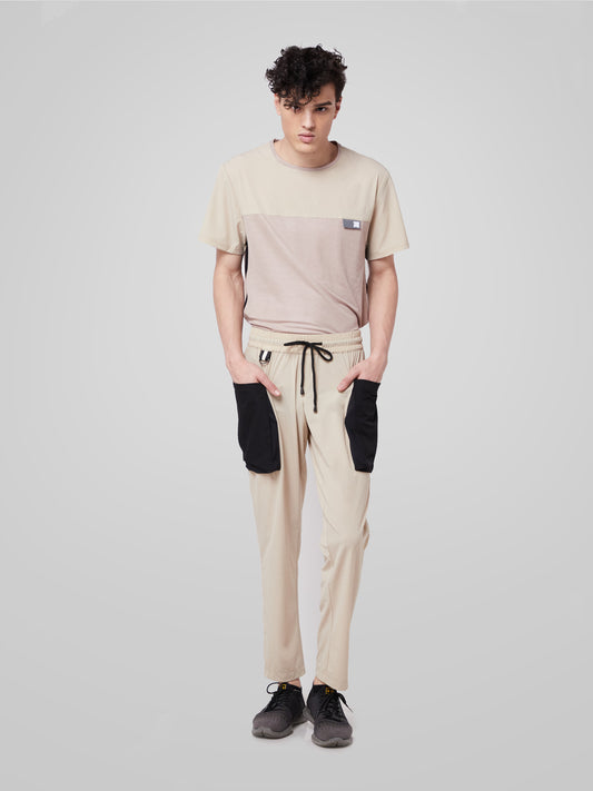 Beige Utilitarian Cargo Male Pants