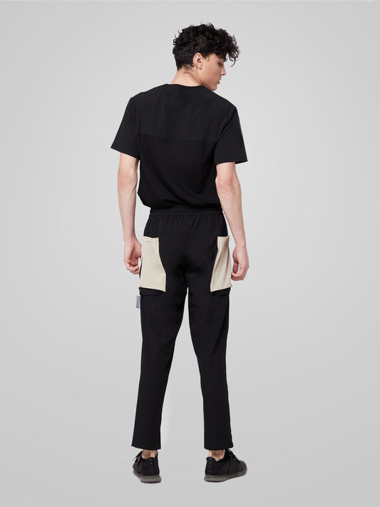 Black Utilitarian Cargo Male Pants