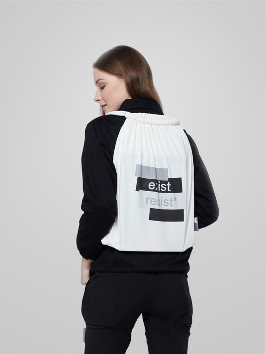 Unisex Everyday White Drawstring Bag