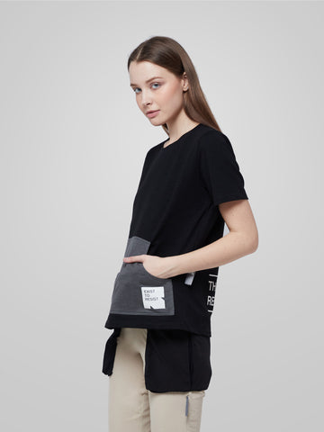 Front Pocketed Female Utility T-Shirt