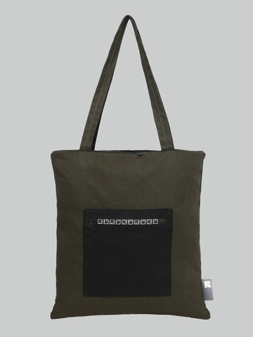 Two Tone Tote Bag Army