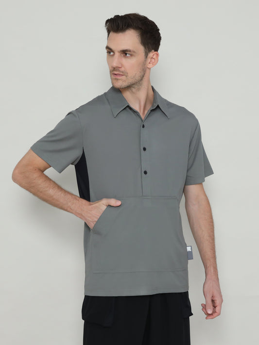 Unisex Front Pocket Utilitarian Shirt Green