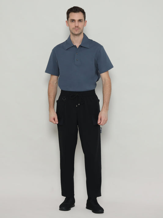 All Black Utilitarian Cargo Male Pants