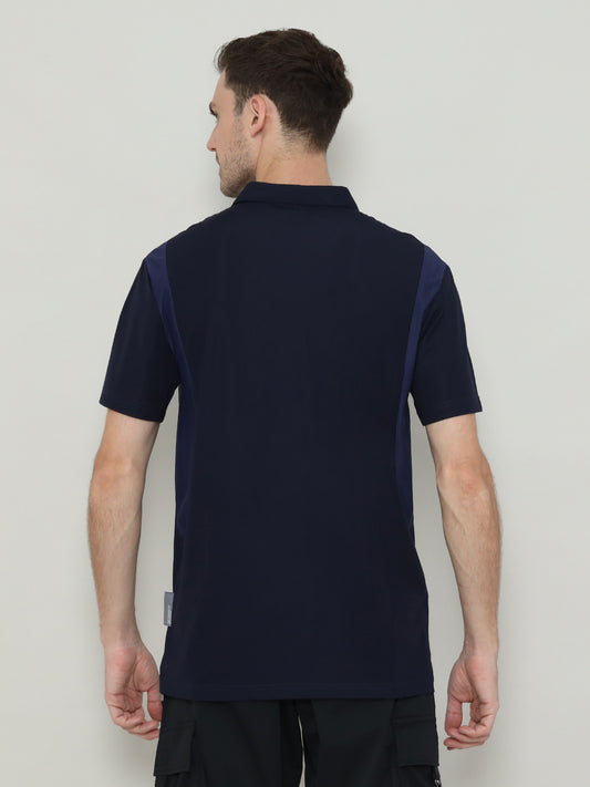 Unisex Front Pocket Utilitarian Shirt Navy