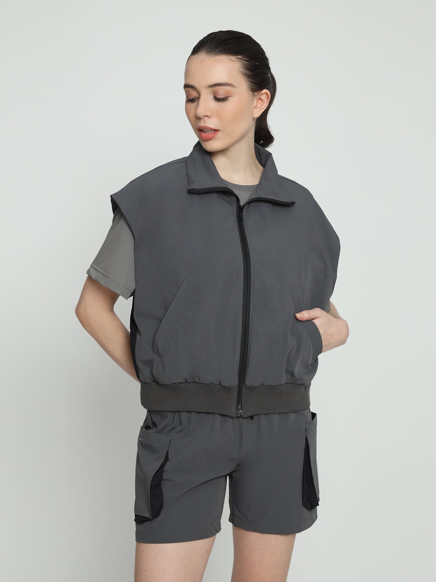 Unisex Utilitarian Grey Vest