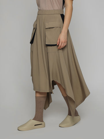 Beige Utilitarian Skirt