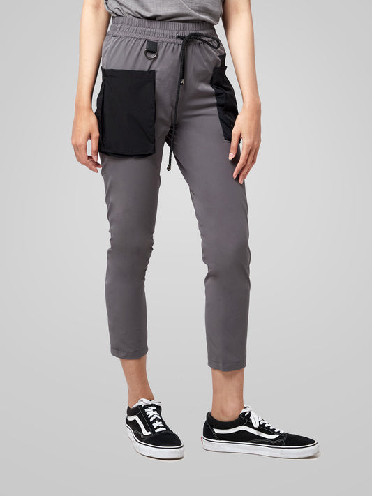Grey Utilitarian Cargo Female Pants