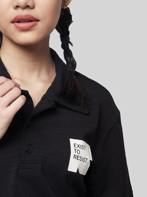 Unisex Everyday Polo Female T-shirt Black