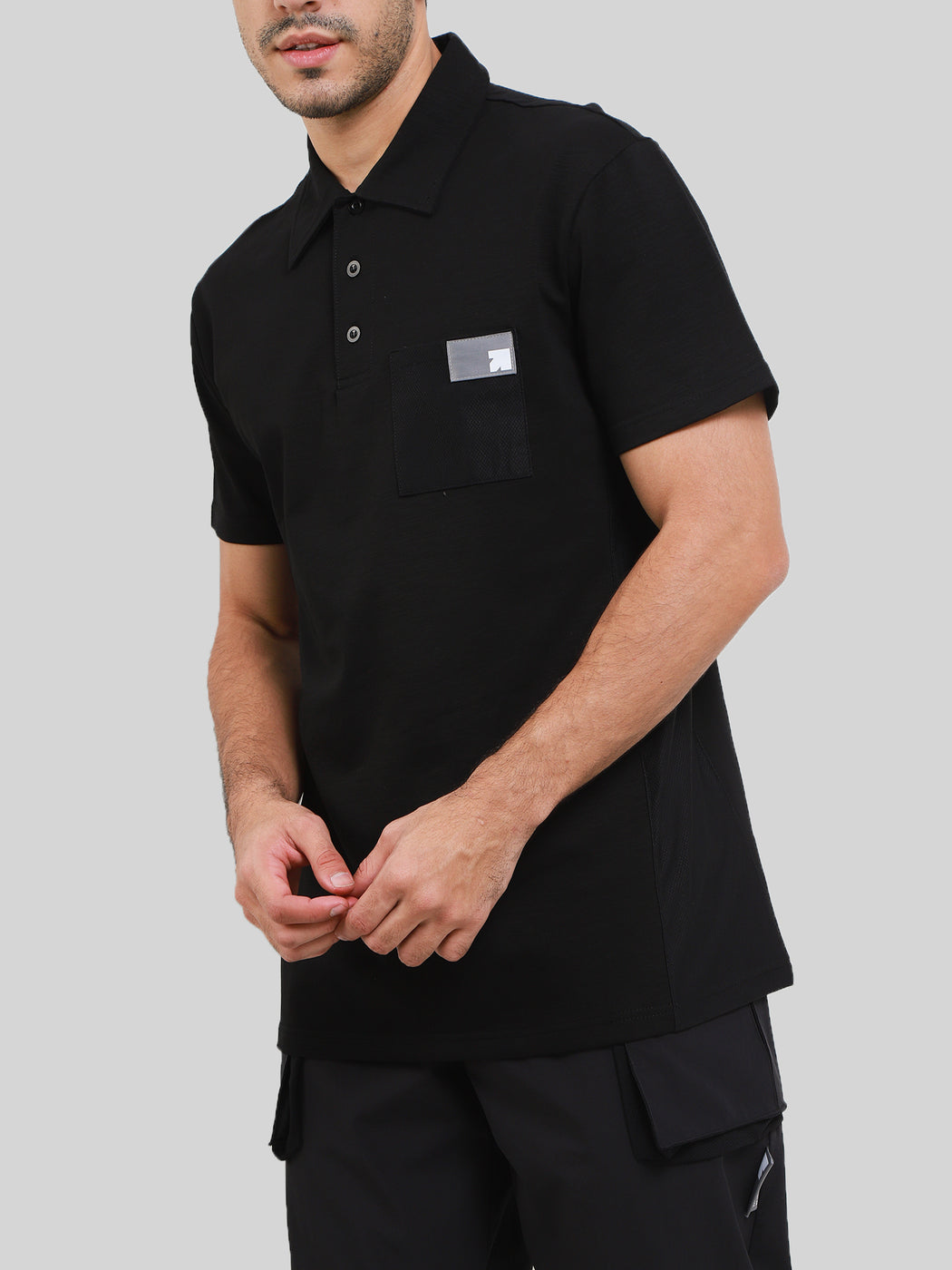 Unisex Ultimate Utilitarian Polo T-shirt Male Black