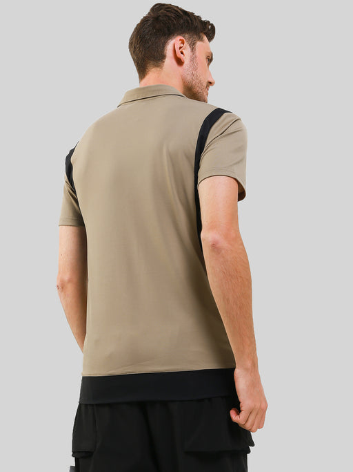 Unisex Front Pocket Utilitarian Shirt Male Beige