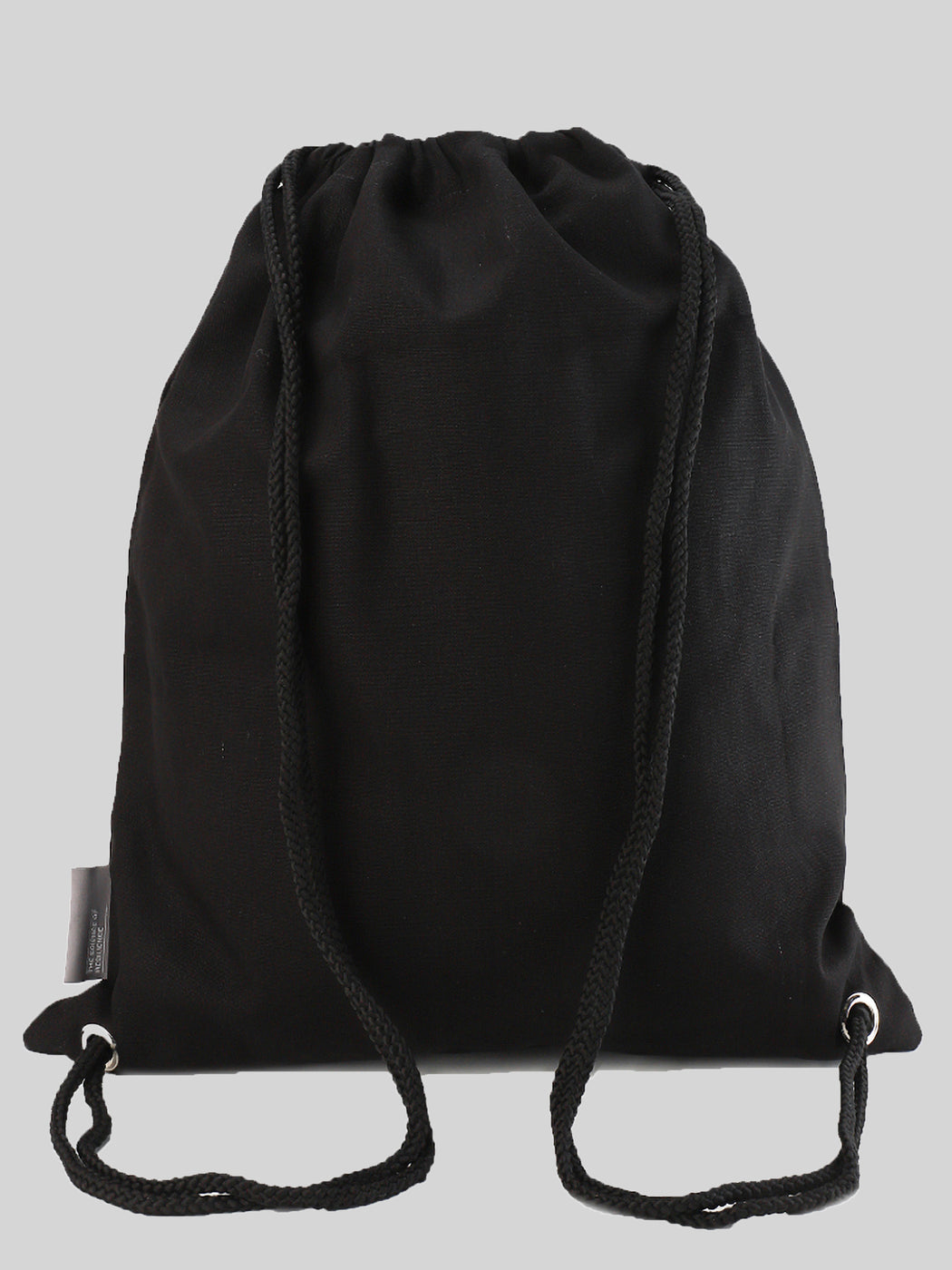Unisex Black Pocket Drawstring Bag